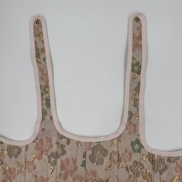 French Meadows Floral Tapestry Corset Stays Bodice Pink Gold Renaissance PNW - Picture 11 of 14